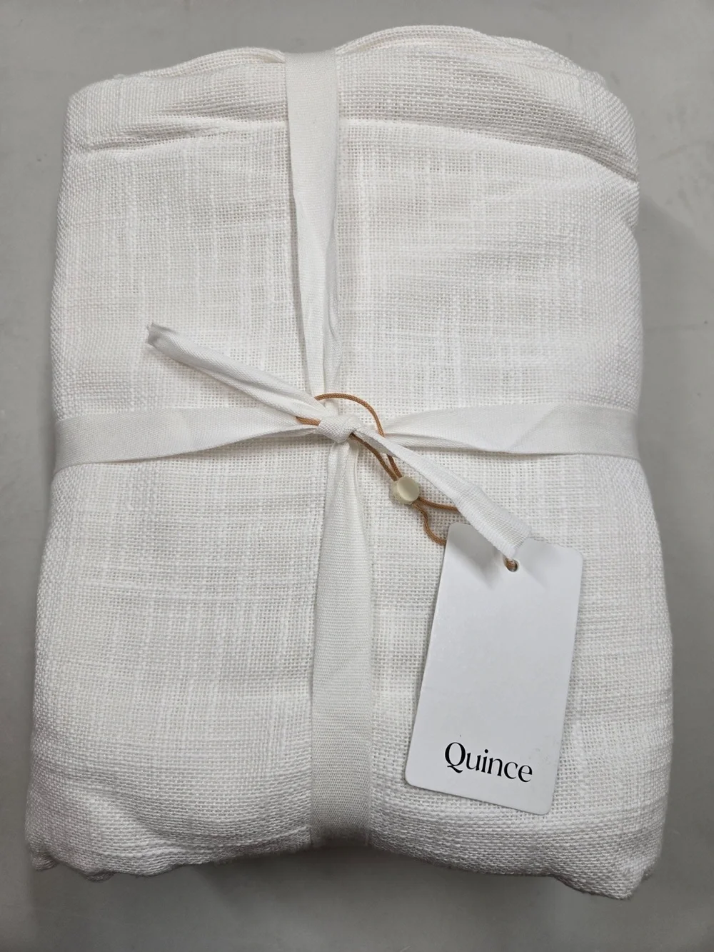 NWT QUINCE Set Of 2 48x108 Cotton Sheer Curtains White 8973